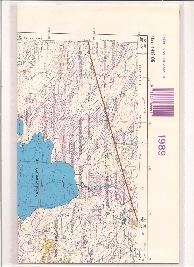 Peruskartta 1:20 000 Hiisijärvi, Ristijärvi