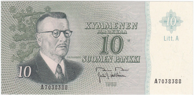 10 Markkaa 1963 Litt.A A-sarjaa, kl.8