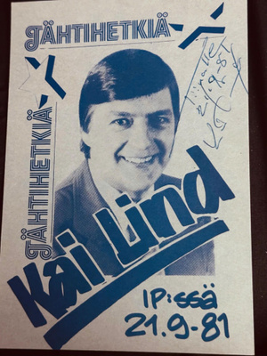 Kai Lind nimikirjoitus mainoksessa