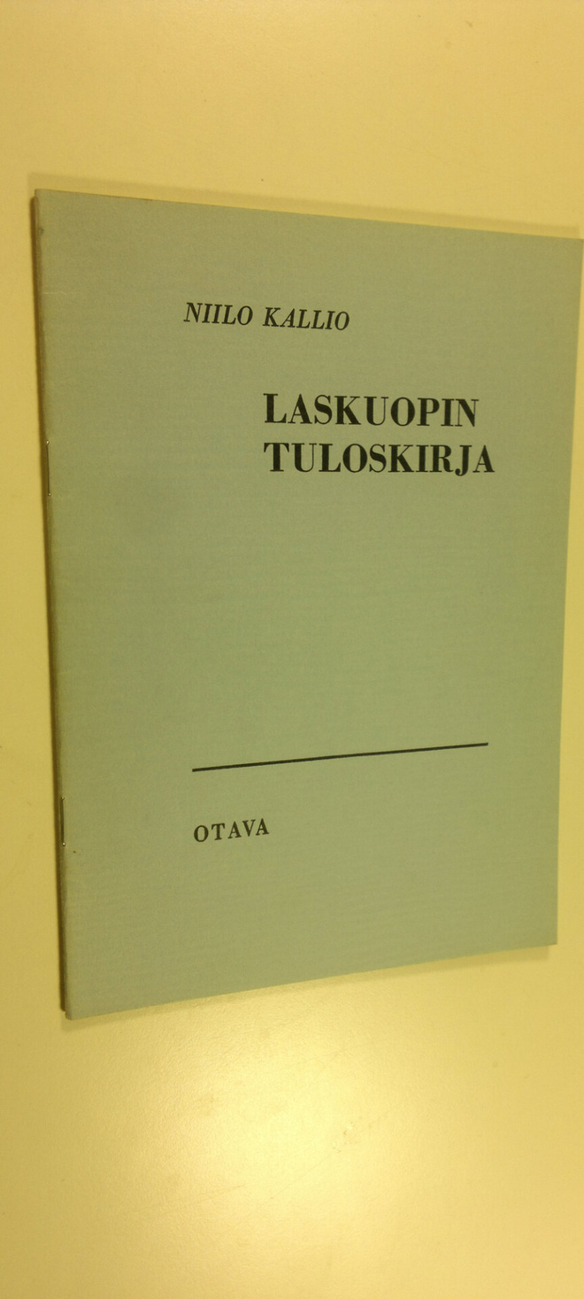 Niilo Kallio : Laskuopin tuloskirja : Vastaukset 17 ja 18...