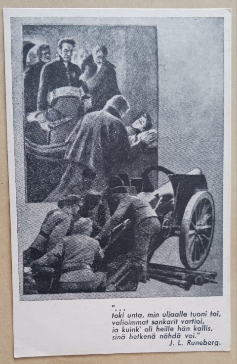 Sotilaat panostavat tykkiä, tak. 'Vänrikki Stool'-kuva ei p.