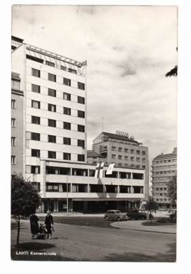 Lahti: Konserttitalo (pystykuva, erikoisleima 1.XI.1955)