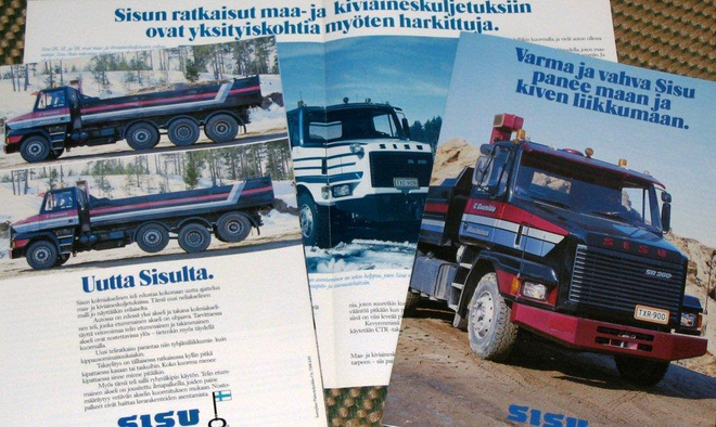 1985 Sisu SR / SL sora-auto esite - KUIN UUSI - suom