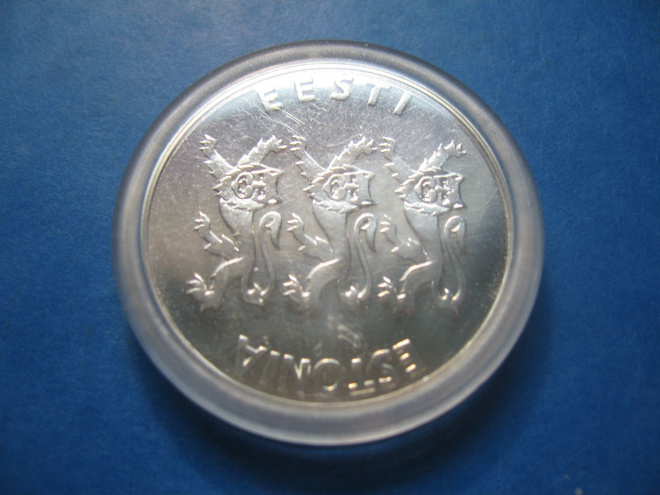 Viro 100 krooni hopea juhlaraha Rahauudistus - 1992 PROOF