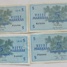 4 Seteliä 5 mk 1963 Litt B Sarjat P K Z - pikkukuva 1