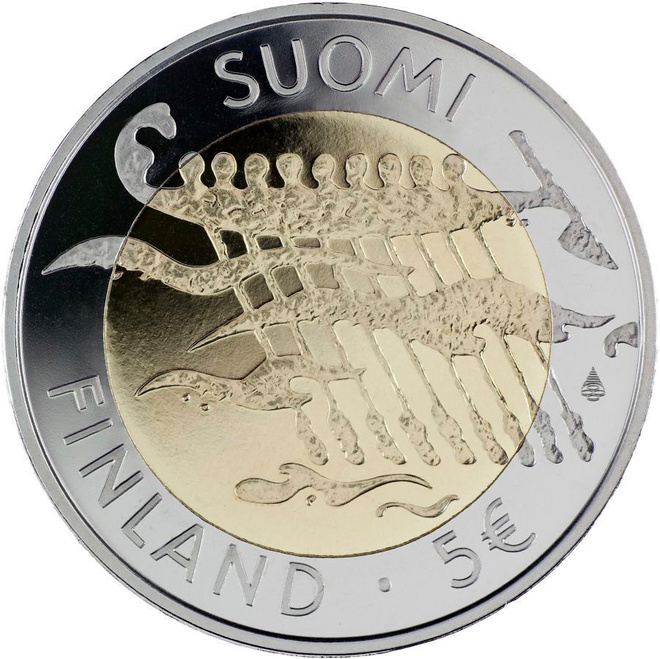 5 € 2007 Suomen Itsenäisyyden 90-vuotis juhlaraha BU