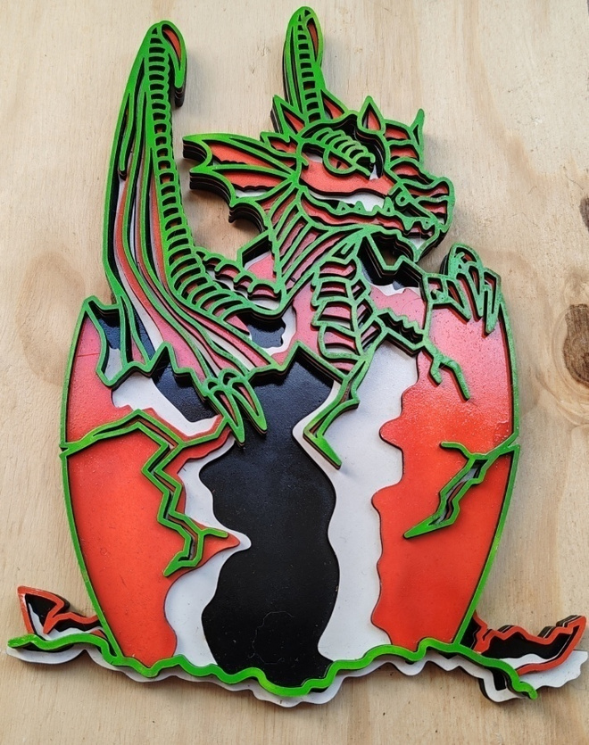 4 kerroksinen Käsintehty Puinen Baby Dinosaurus