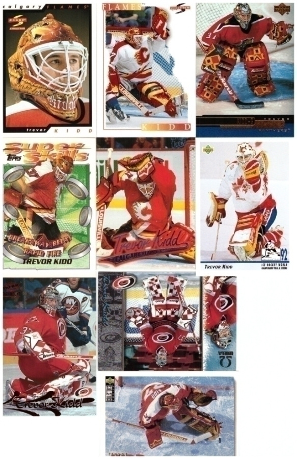 9 x Maalivahti TREVOR KIDD Flames, Hurricanes, Panthers, CAN