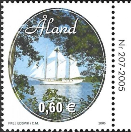 Åland 2005  Ahv. Kesä 0,60 € välilöpari numero ** LaPe 257