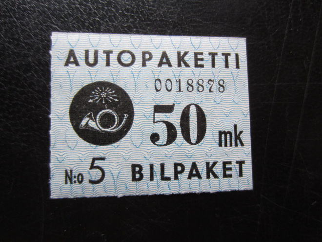 1949 Autopaketti 50 mk sininen **
