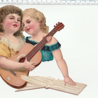 * musisoivat kaverukset, vanha, 19,5 x 18 cm * - pikkukuva 1