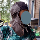 Vanha nahkainen moottoripyöräilijän ajolakki hattu kypärä - pikkukuva 3