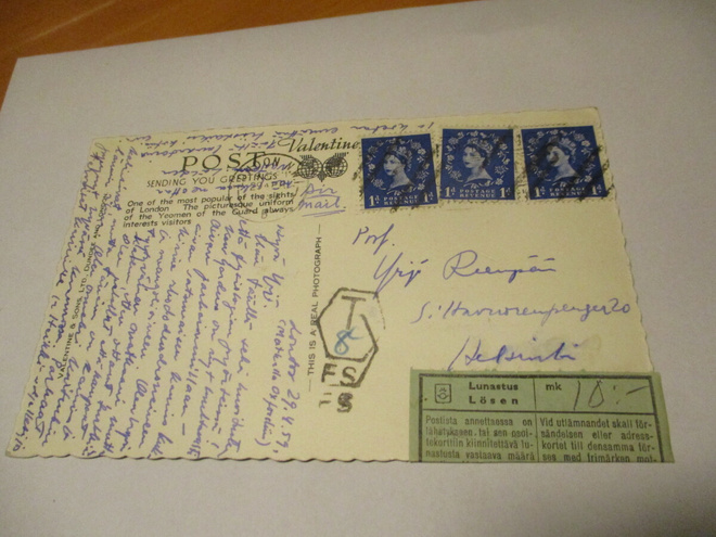 1959 Lontoo lunastuskortti Hkiin