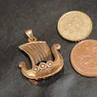 Viking Jewelry Viking laiva riipus pronssi - pikkukuva 5
