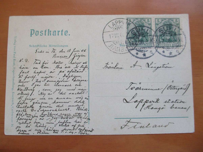 1906 Saksa kortti os Lappvik station Tvärminne