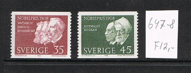 Ruotsi 1968 - Nobel voittajia 1908 2eril  ++