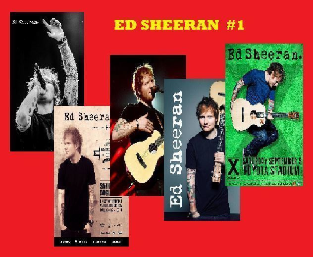 ED SHEERAN --- julistesetti 5kpl --- 21cm x 30cm #1