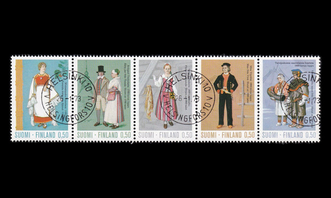 709-13R o Kansanpuvut viisirivilö (1972)