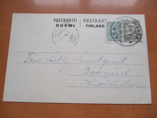 1918 Vaasa sekapostite-ehiö os Hindhår station
