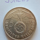 5 Reichsmark 1938 J natsisaksa hopeaa - pikkukuva 1