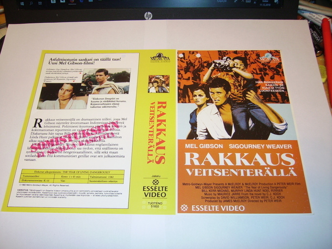 Vhs kansipaperi Fix -RAKKAUS VEITSENTERÄLLÄ (Sis.postikulu)