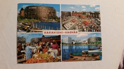 Hakaniemi Helsinki. Värikortti. Kulk. v. 1978