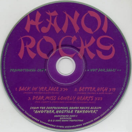 Hanoi Rocks – Back In Yer Face PROMO CD SINGLE