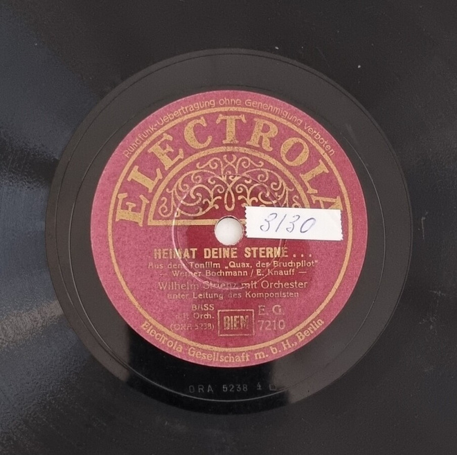 Savikiekko 1941 - Wilhelm Strienz - Electrola E.G. 7210