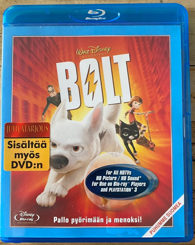 BOLT BLU RAY, SISÄLTÄÄ MYÖS DVD n