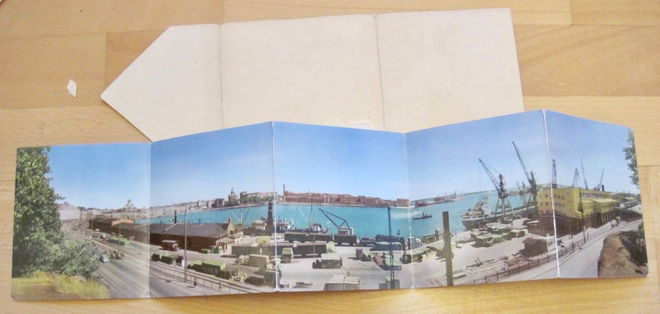 VANHA Postikorti Panorama Helsinki Etelä-Satama 1950-l