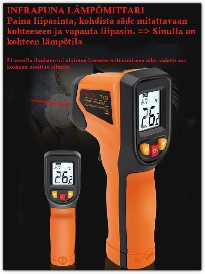Digitaalinen infrapunalämpömittari/ laserlämpömittari #29479