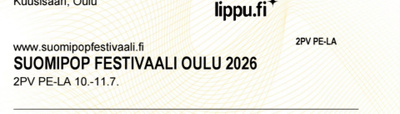 Suomipop Oulu (2pv) pe-la 10-11.7 lippu