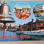Savonlinna, monikuvakortti (satama, Casino, tori), p. 1983 - pikkukuva 1