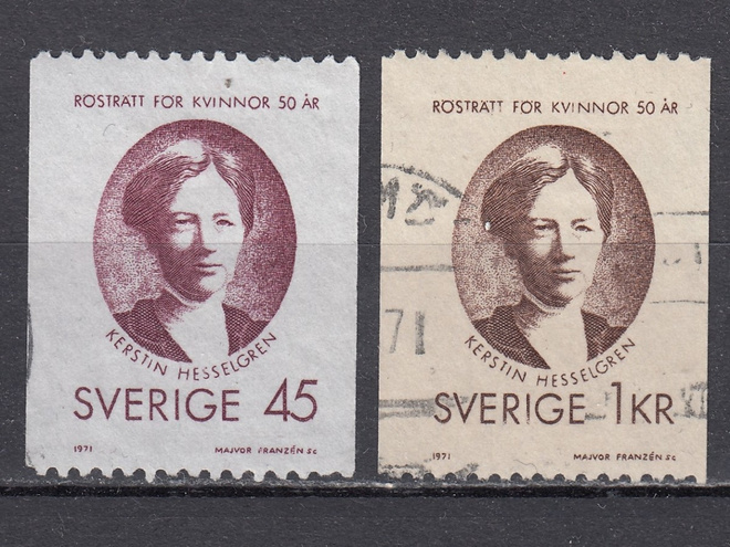 Ruotsi 1971 Fa 721A, 722  Kerstin Hesselgren