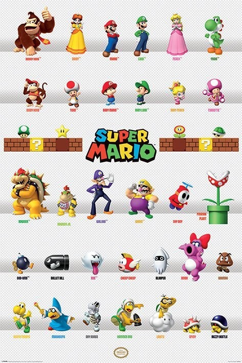 Super Mario Juliste:  Character parade UUSI