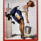 * Pin-up-magneetti * kaivolla vedenhakureissulla* - pikkukuva 1