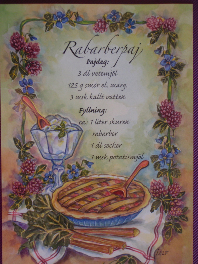 Ingrid Elf resepti raparperipiirakka ruots.