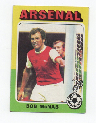 Purkkakuva n:o 136 Bob  McNab  Arsenal,  Jalkapallo