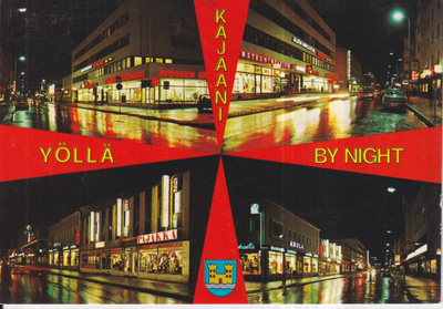 Kajaani, Yöllä ,vaakuna , sommitelmakortti e111