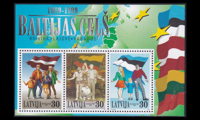 Latvia 507-9BL13 ** Baltian ketju 10v (1999)