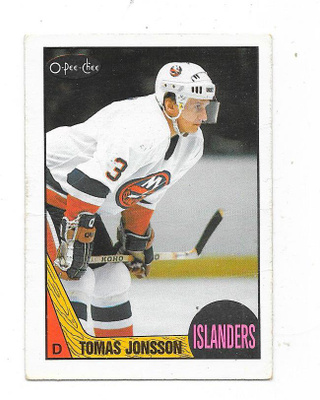 1987-88 OPC #190 Tomas Jonsson , New York Islanders (SWE)