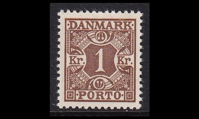 Tanska PORTO_31 * 1 Kr vaal.ruskea ruututausta (1934)