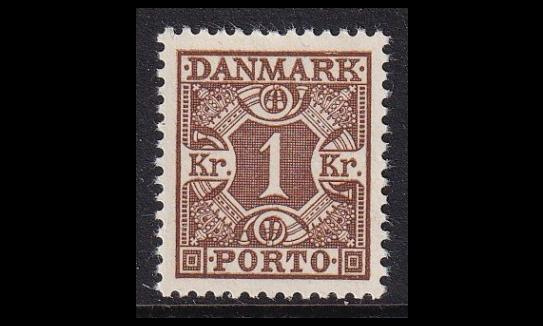 Tanska PORTO_31 * 1 Kr vaal.ruskea ruututausta (1934)