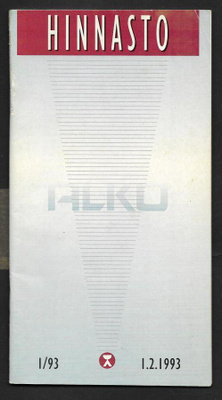 Alkon hinnasto 1/93 -1.2.1993