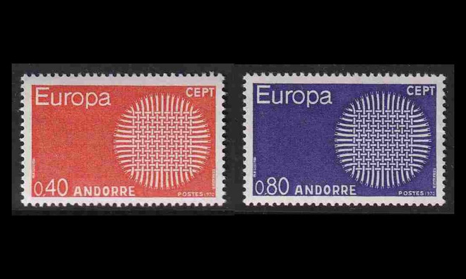 Andorra Fr 222-3 ** Europa (1970)