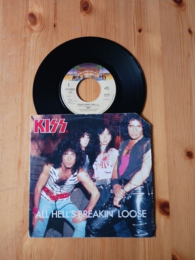 Kiss – All Hell's Breakin' Loose 7" orig 1984 Hard Rock