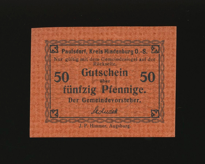 Saksa Notgeld 50 Pfg, Paulsdorf
