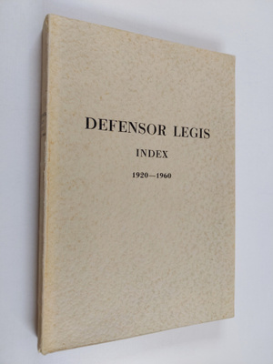 Marjatta (toim.) Seppälä : Defensor legis index 1920-1960