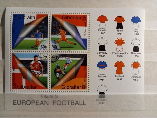 JALKAPALLO urheiluaiheinen blokki GIBRALTAR 2000 **