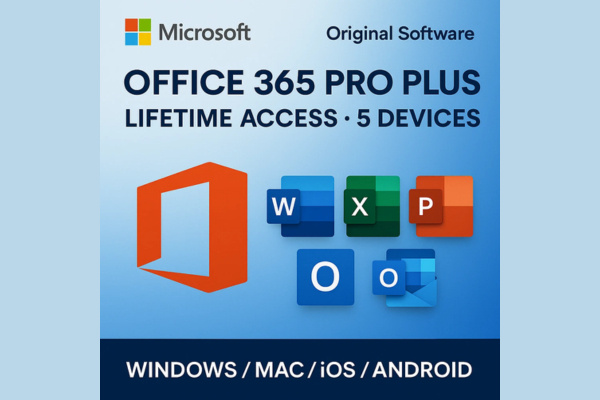 5:lle laitteelle MS Office 365 Pro ELINIKÄINEN (PC/MAC)